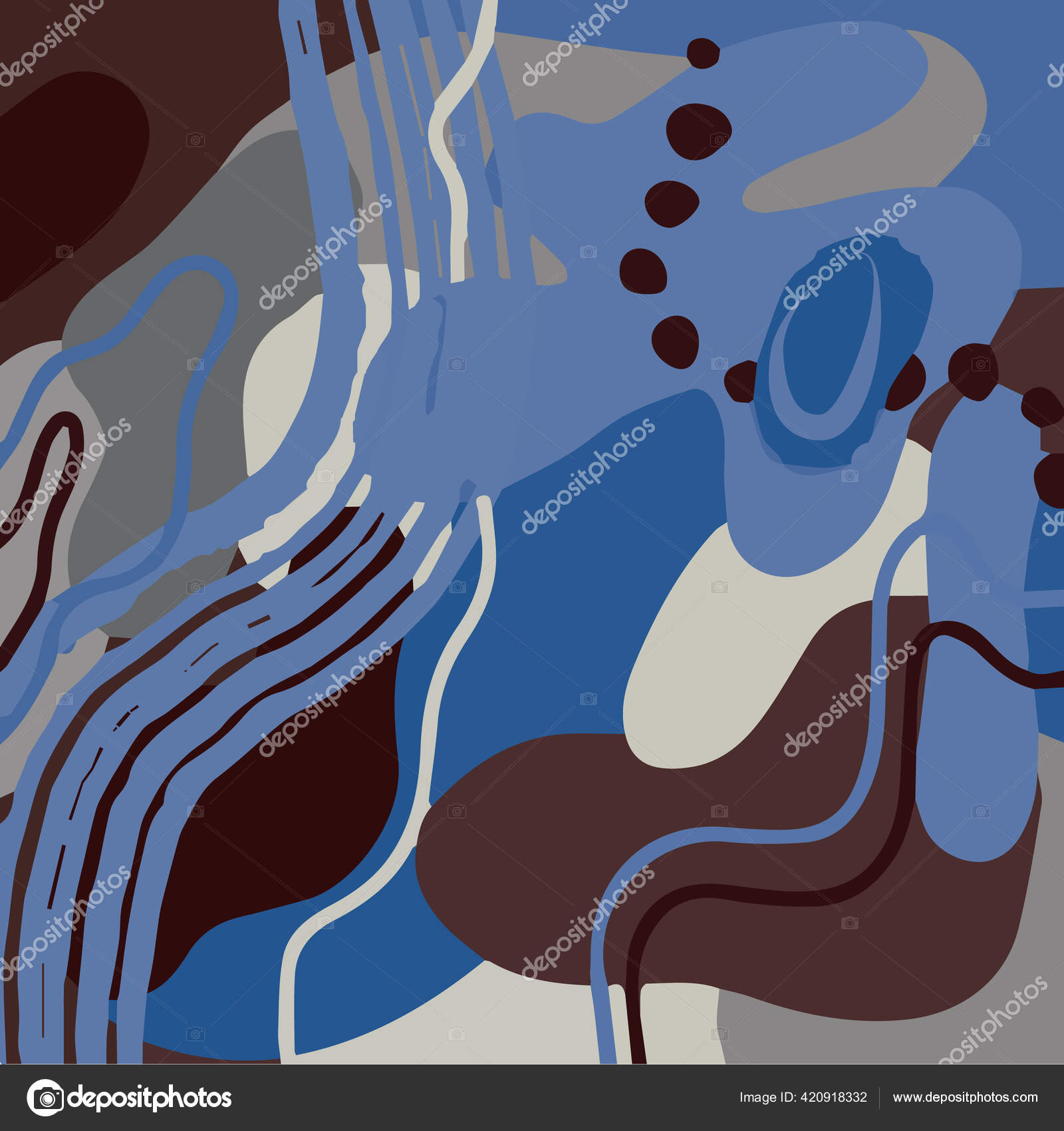 抽象的现代背景，有机抽象的形状，圆点，淡蓝色色调的斑点。矢量说明图库矢量图©Dustick 420918332, image size:1600x1700