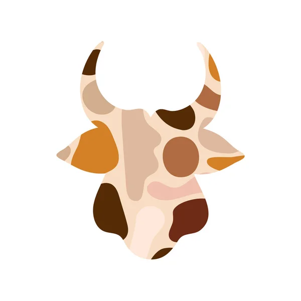 Tête d'une silhouette abstraite de taureau. Symbole de 2021 — Image vectorielle