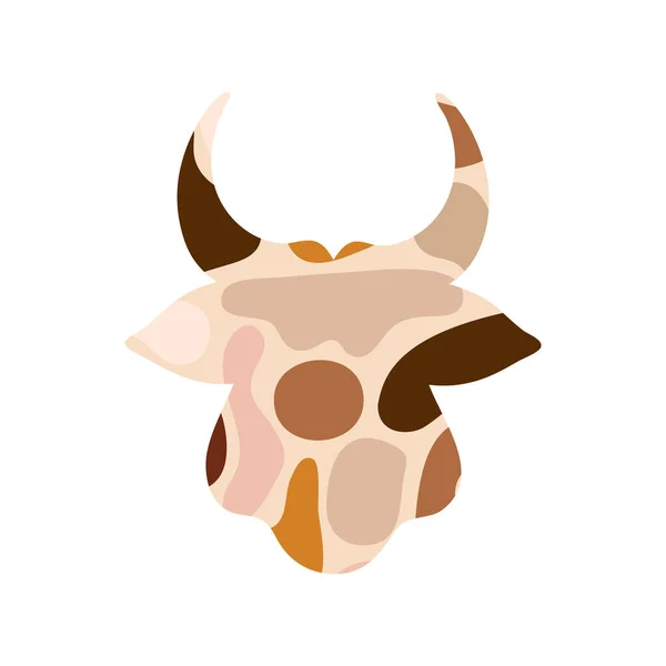 Cabeza de una silueta abstracta de toro. Símbolo de 2021 — Vector de stock