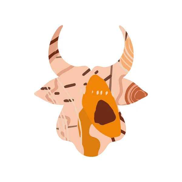 公牛的头像抽象轮廓。2021年的符号 — 图库矢量图片