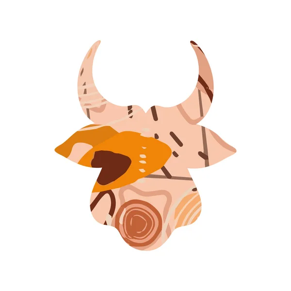 Cabeza de una silueta abstracta de toro. Símbolo de 2021 — Vector de stock