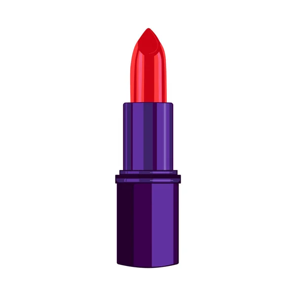 Rode lippenstift op een witte achtergrond. vectorillustratie. Ontwerp voor de schoonheidsindustrie, reclame, stickers, drukken — Stockvector