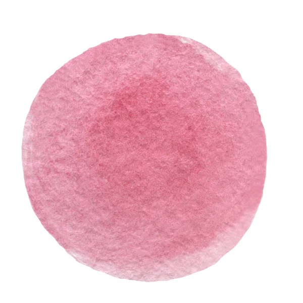 Cerchio acquerello rosa. Pennellata ad acquerello disegnata a mano o macchia — Foto Stock