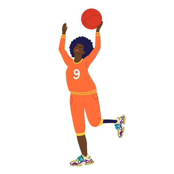 Disabled girl playing basketball — Stock Vector