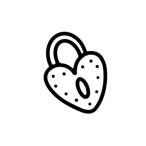 Zámek ve tvaru srdce izolovaný na bílém pozadí.vektorová ilustrace ve stylu doodle. design na Valentýna, 8. března, svatba — Stockový vektor