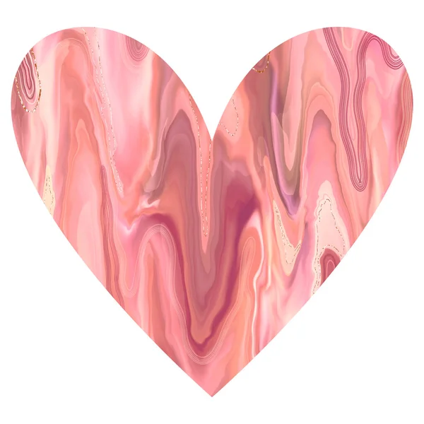 Silueta de corazón rosa con textura de mármol. Hermoso corazón para el diseño para el Día de San Valentín, Boda, Vacaciones —  Fotos de Stock