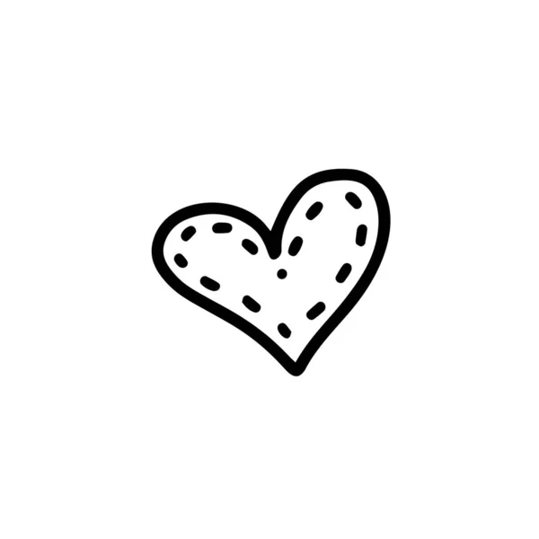 Słodkie serce jest symbolem miłości. Ilustracja wektora w stylu bazgrołów. Projektowanie na Walentynki, Ślub, Wakacje — Wektor stockowy