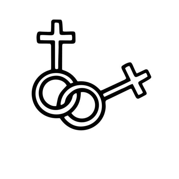 Lesbian Symbol.Vector illustration in Doodle style — стоковий вектор