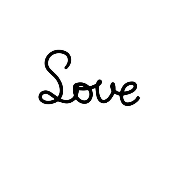 L'inscription Amour, écrite à la main. illustration vectorielle dans le style doodle. design pour la Saint Valentin, mariage, cartes de voeux — Image vectorielle