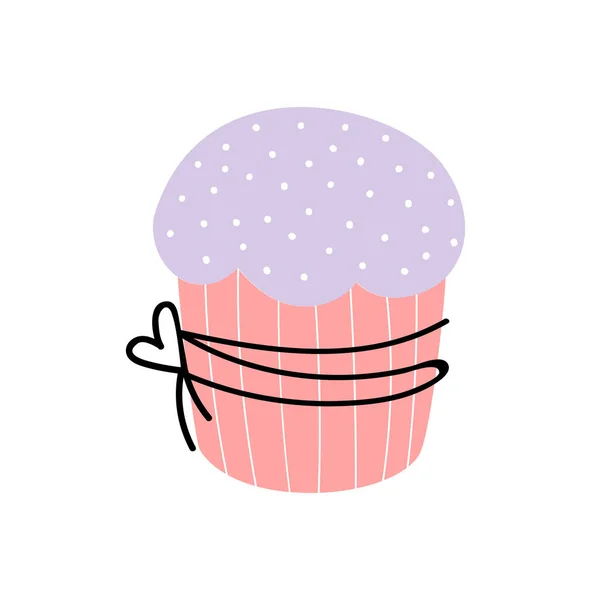 Gâteau de Pâques sur fond blanc. style doodle — Image vectorielle