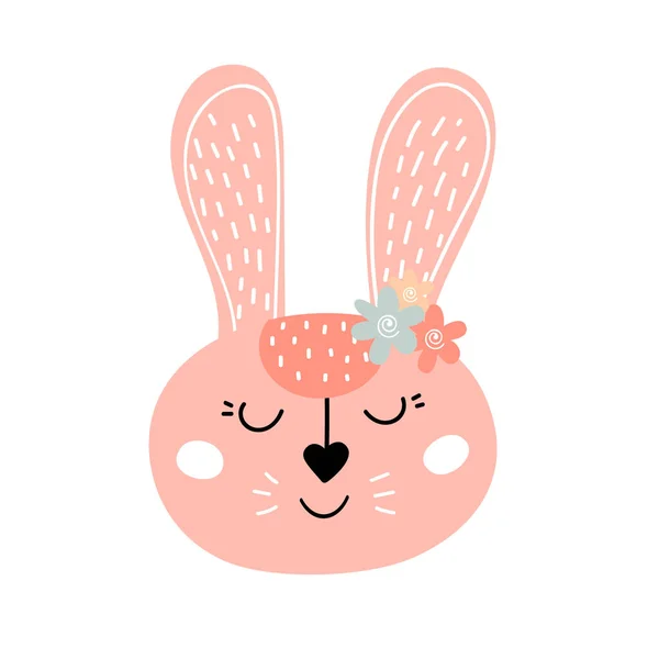Roztomilý velikonoční zajíček. Velikonoční králík. Design na Velikonoce. Samolepky, pohlednice. Plochá kreslená vektorová ilustrace — Stockový vektor