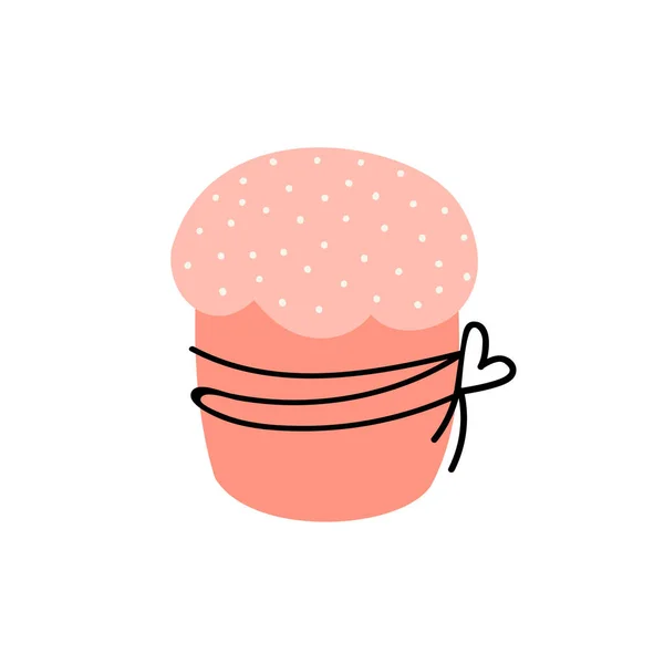Tort de Paște izolat pe fundal alb. Ilustrație vectorială în stil doodle — Vector de stoc