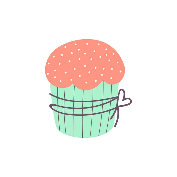 Pastel de Pascua aislado sobre fondo blanco. Ilustración vectorial en estilo doodle — Archivo Imágenes Vectoriales