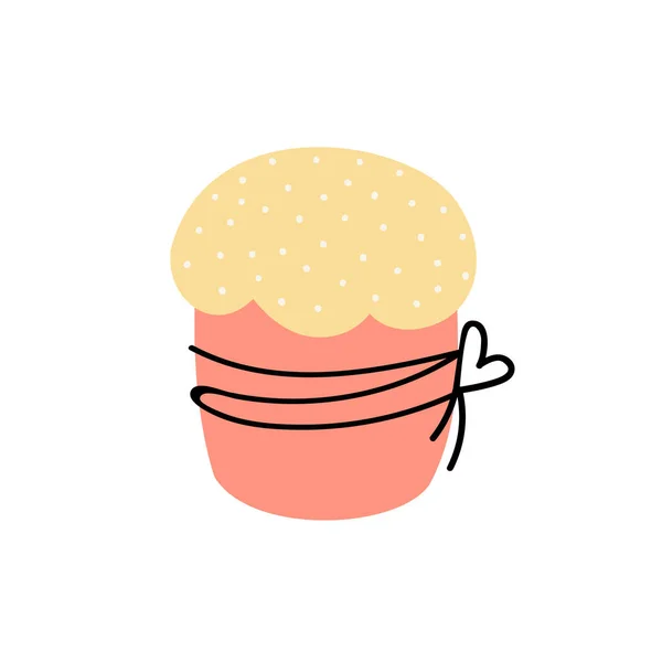 Gâteau de Pâques isolé sur fond blanc. Illustration vectorielle dans le style doodle — Image vectorielle