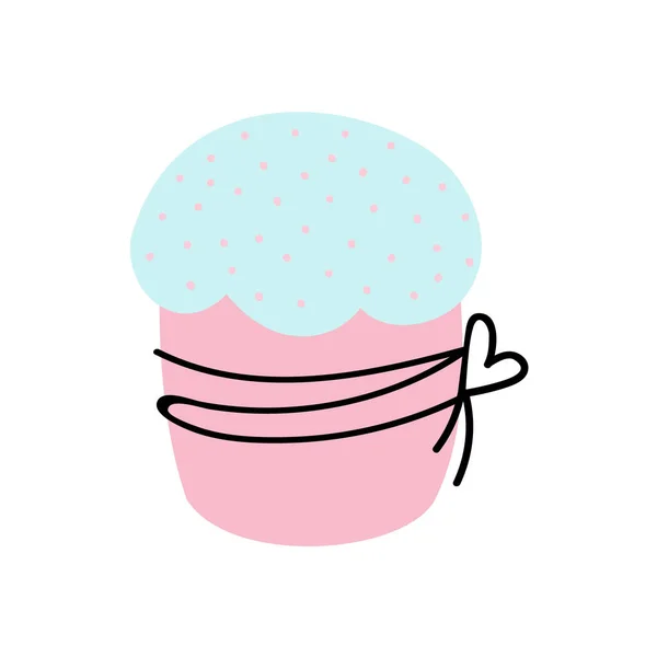 Gâteau de Pâques isolé sur fond blanc. Illustration vectorielle dans le style doodle — Image vectorielle