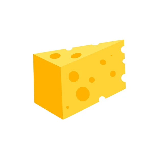 Un pedazo de queso. Productos lácteos. Vector — Archivo Imágenes Vectoriales