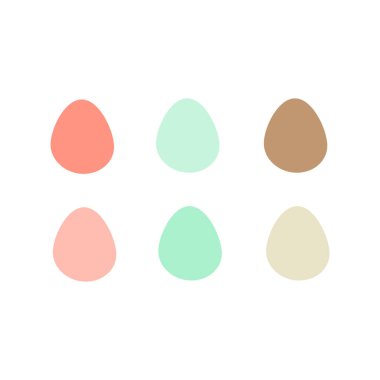  Süslü Paskalya yumurtaları beyaz arkaplan vektörü düz illüstrasyonunda izole edildi