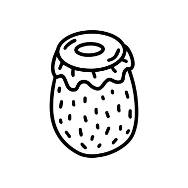 Bir kavanoz reçel. Doodle biçiminde vektör illüstrasyonu 