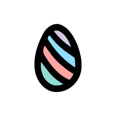  Paskalya süslemeli yumurta. Karalama stilinde elle çizilmiş vektör çizimi. Bir skeç yumurta. Paskalya için Tasarım