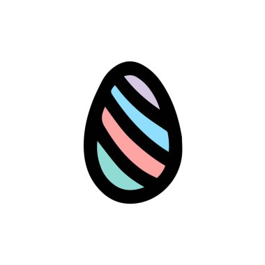  Paskalya süslemeli yumurta. Karalama stilinde elle çizilmiş vektör çizimi. Bir skeç yumurta. Paskalya için Tasarım