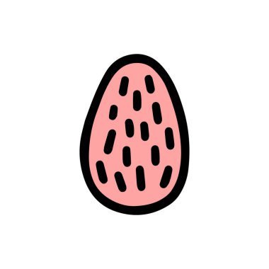  Paskalya süslemeli yumurta. Karalama stilinde elle çizilmiş vektör çizimi. Bir skeç yumurta. Paskalya için Tasarım