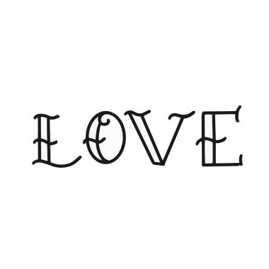 El yazısıyla yazılmış bir aşk. karalama biçimi