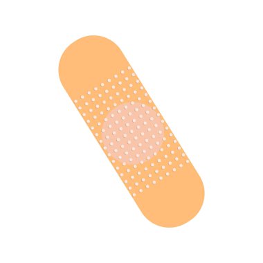 Tıbbi yara bandı. Antiseptik yara bandı. Düz vektör çizimi beyaz arkaplanda izole edildi