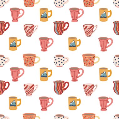 Bardaklar ve kupalarla kusursuz desen