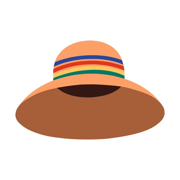 女性用のクロッシュ帽子。エレガントな夏のヘッドアドレス。フラットベクトル漫画イラスト — ストックベクタ