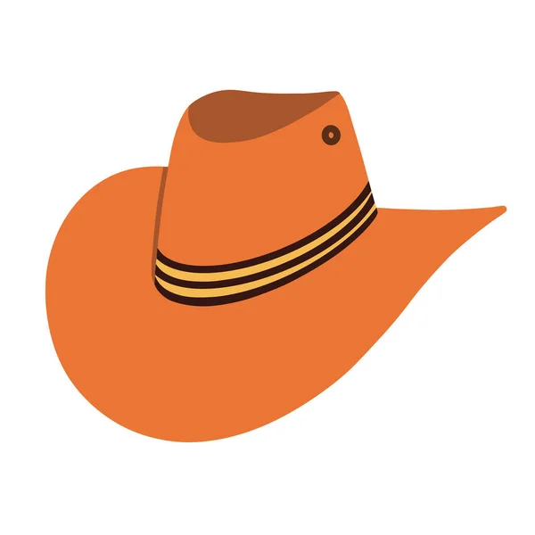 Un sombrero de vaquero. Sombrero de ala ancha, aislado sobre un fondo blanco. Ilustración vectorial ilustración plana — Vector de stock