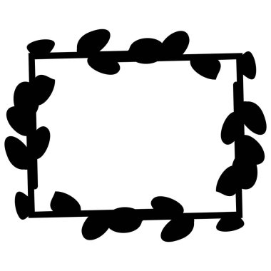 Dikdörtgen çiçek desenli. Beyaz arkaplanda izole edilmiş vektör düz çizim. Davetiyeler, kartpostallar, yazdırma için tasarım