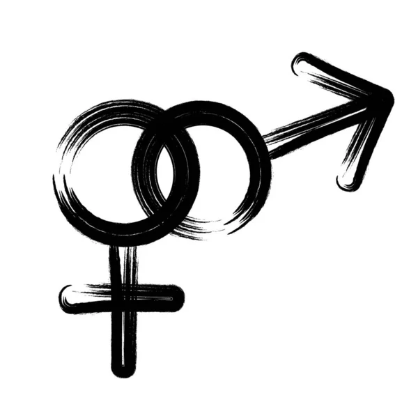 Weibliche und männliche Sex-Symbol.Symbol für Männer und Frauen. Gender-Symbol schwarzes Symbol. Vektorillustration — Stockvektor