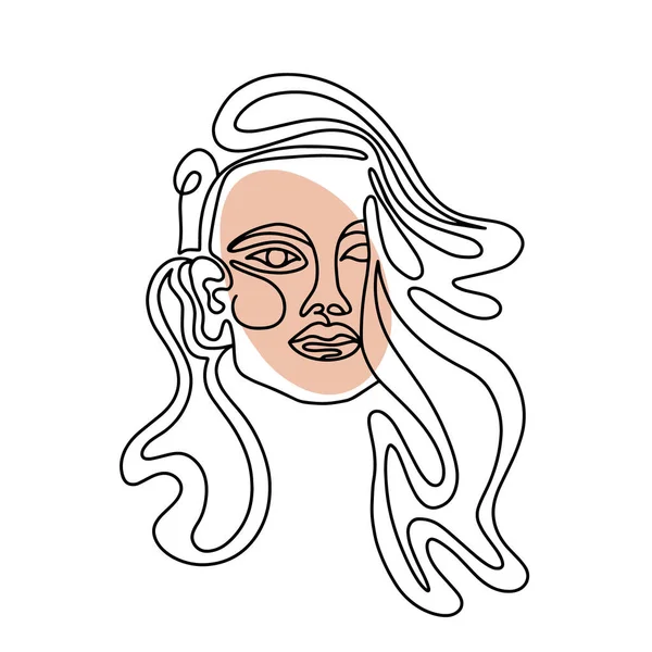 Sammanfattning av kvinna med långt hår — Stock vektor