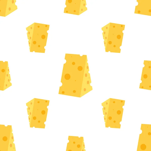 Patrón sin costuras de queso. Trozos de queso amarillo. — Archivo Imágenes Vectoriales