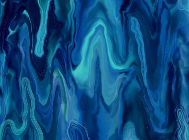 Mavi mermer desenli. Sıvı parlak mavi taş dokusu. Özgeçmiş, afişler, el ilanları, davetiyeler, kartpostallar, ambalajların lüks tasarımı