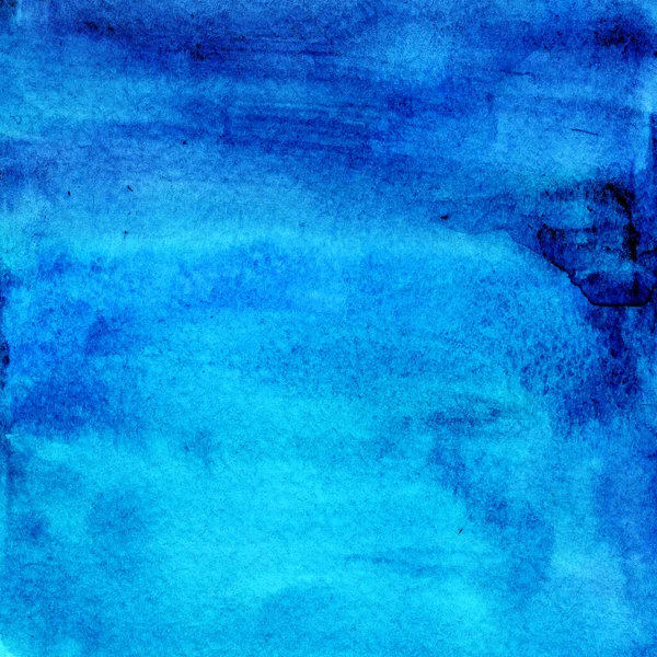 Fundo aquarela azul com manchas, pontos, círculos borrados. Ilustração desenhada à mão — Fotografia de Stock