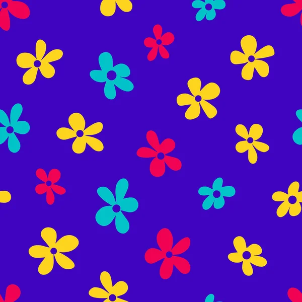 Nahtloses Muster mit bunten Blumen — Stockvektor