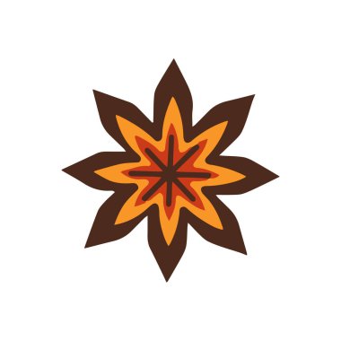 Yıldız anason. Baharatlı çeşni. Vektör illüstrasyonu