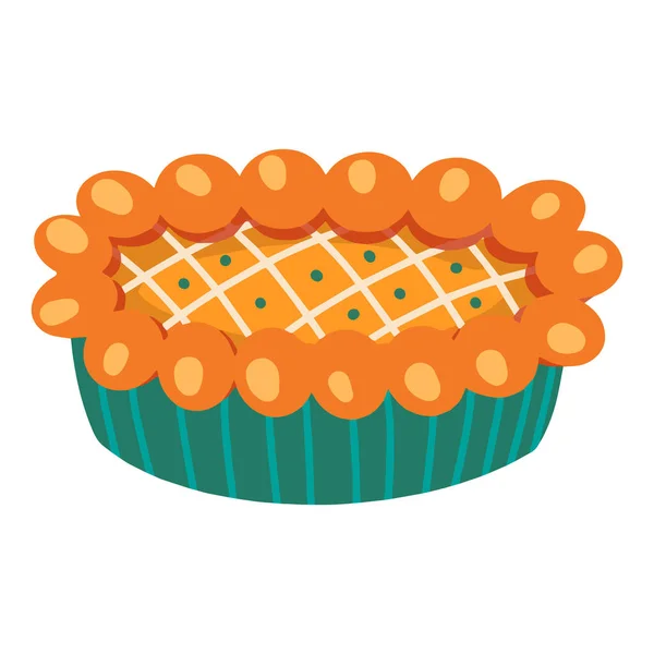 Тыквенный пирог. Традиционный американский домашний тыквенный пирог. Векторная иллюстрация — стоковый вектор