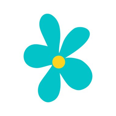 Turkuaz çiçek. Karalama biçiminde vektör illüstrasyonu.