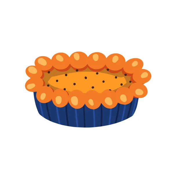 Pumpkin pie. Traditional American homemade pumpkin pie. Vector illustration — Stock Vector