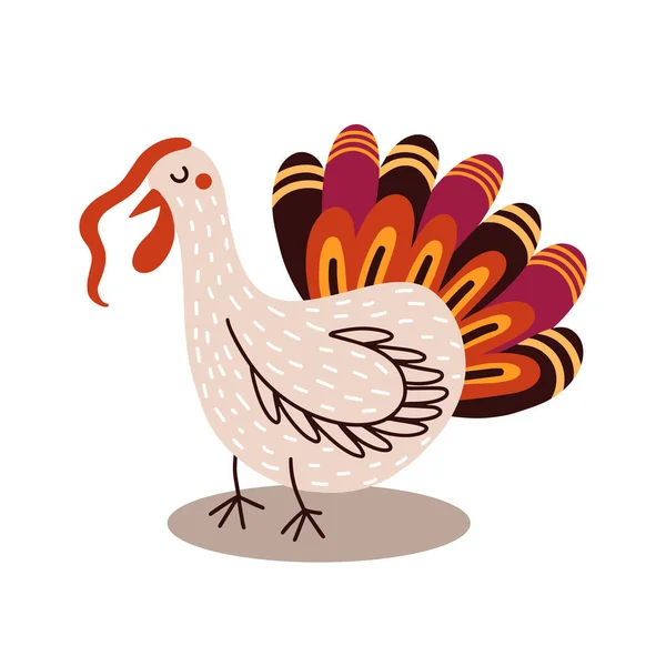 Cartoon Thanksgiving turkey vector design — Stock Vector