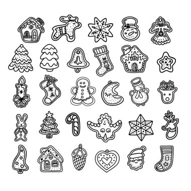 Geleneksel Noel kurabiyeleri vektör tasarımı