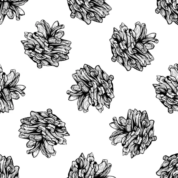 Cônes de pin design de motif sans couture — Image vectorielle