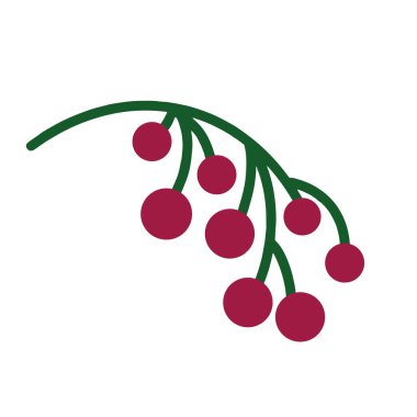 Kırmızı böğürtlenli bir dal. Vektör illüstrasyonu