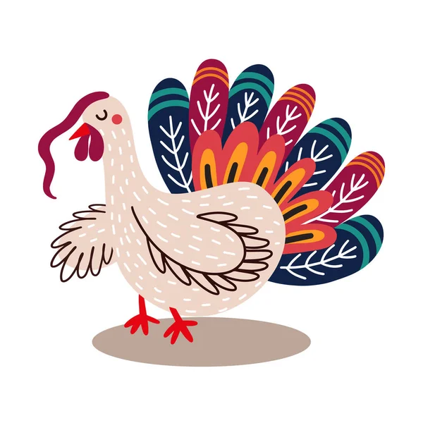 Cartoon Thanksgiving turkey vector design — Stock Vector