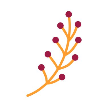 Kırmızı böğürtlenli bir dal. Vektör illüstrasyonu