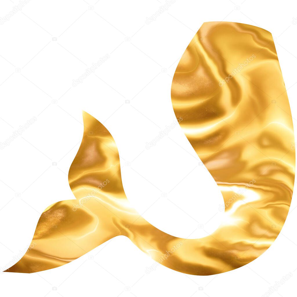 Golden mermaid tail. Golden fishtail. 