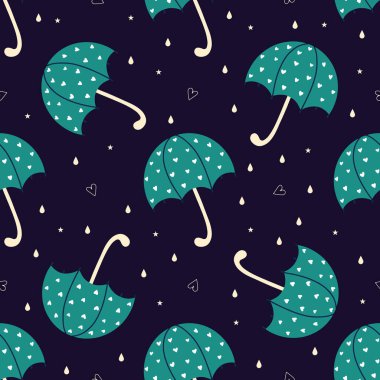 şemsiye ve kalp şablon tasarımı