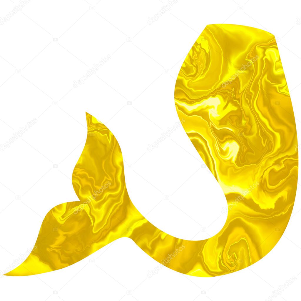 Golden mermaid tail. Golden fishtail. 
